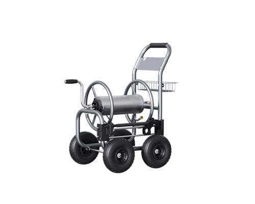 Giraffe Tools Heavy Duty Hose Cart with Wheels for Outdoor Use
| Industrial Hose Reel Cart by Giraffe Tools, 250-Foot C