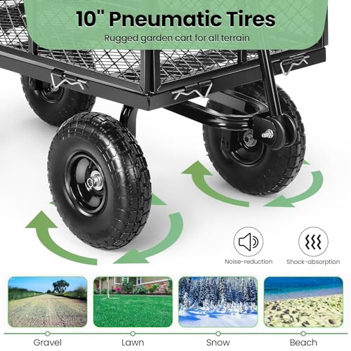 Homdox MAX Heavy Duty Garden Wagon for Yard Garden Beach Farm  
Homdox MAX 180° Rotating Handle Foldable Garden Cart for