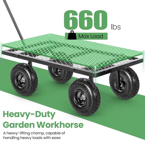 Homdox MAX Heavy Duty Garden Wagon for Yard Garden Beach Farm  
Homdox MAX 180° Rotating Handle Foldable Garden Cart for